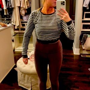 Gray and white terry light weight sweats cropped